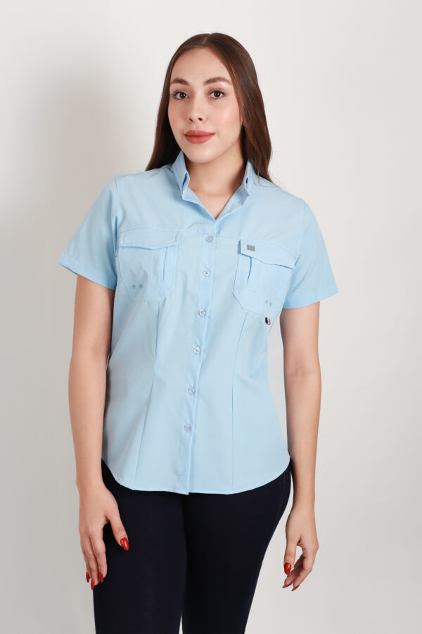 BLUSA ADVENTURE MANGA LARGA AZUL CIELO